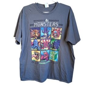 Dungeons and Dragons Monsters SS Graphic Tshirt 2XL Preowned Gaming